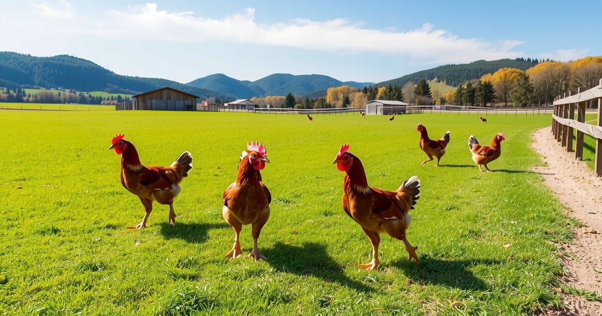 Panoramic view of Solana Farms with chickens roaming freely under the Vélez-Málaga sun
