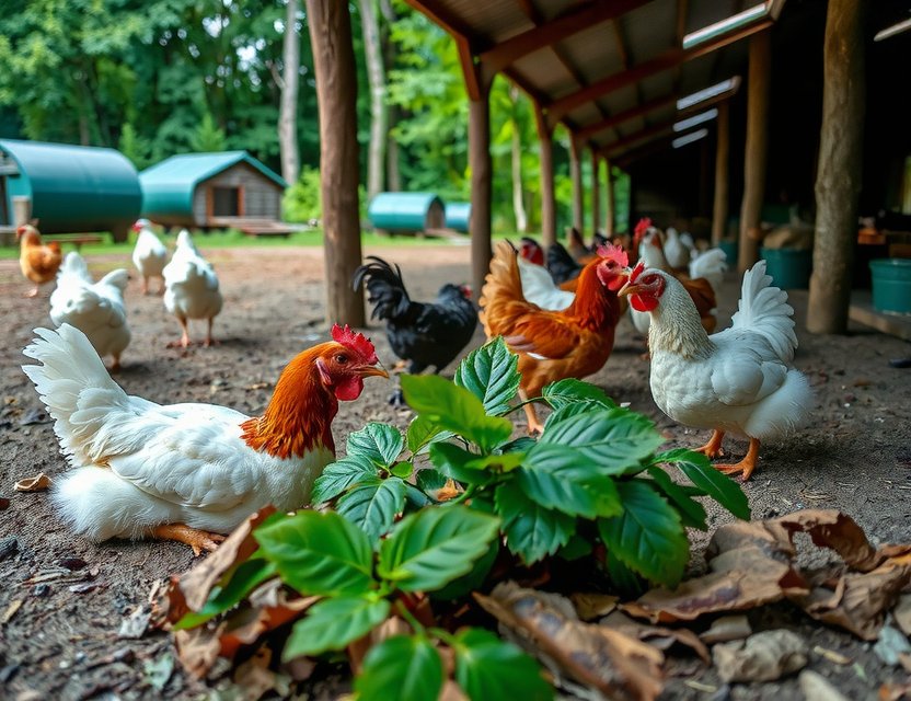 Calm chickens in stress-free environment